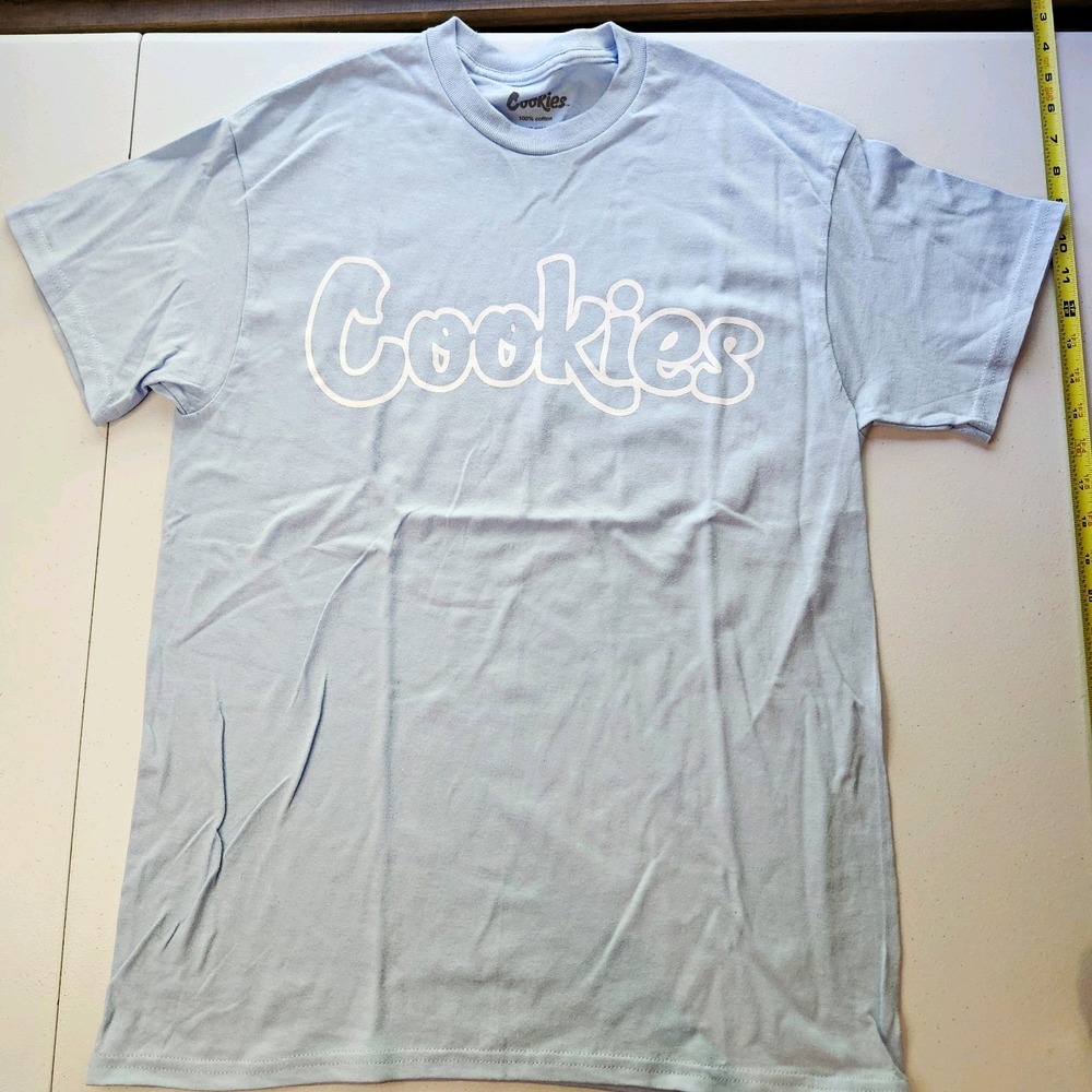 Cookies Men's Blue Logo Graphic Crew Neck Short Sleeve T-Shirt Size M